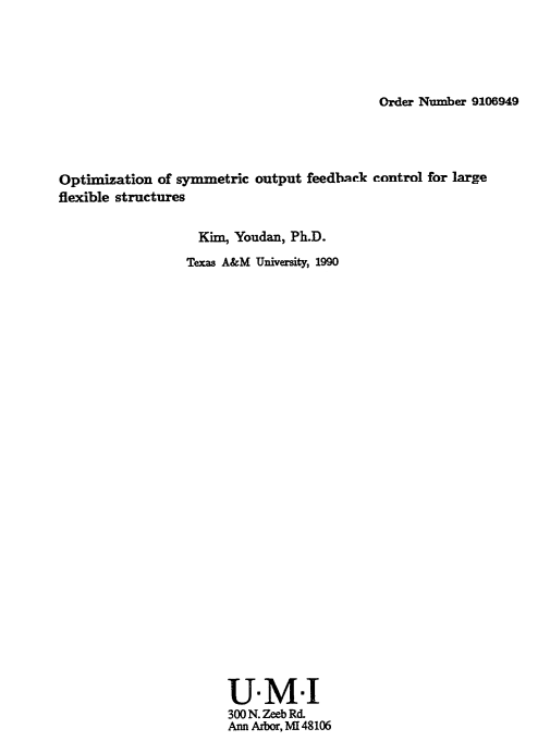Optimization of Symmetric Output Feedback Control for Large Flexible Structures